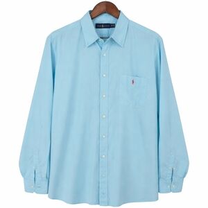 Ralph Lauren Shirt 2XB 2XLT Pastel Blue Button Down Pony Logo Big Tall